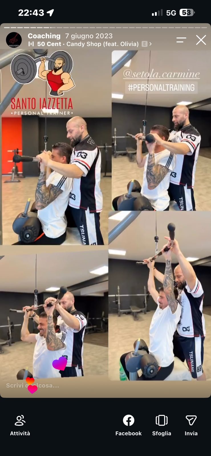 Sessione di personal training in palestra